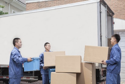 Packed furniture and boxes ready for lawful removal and transport