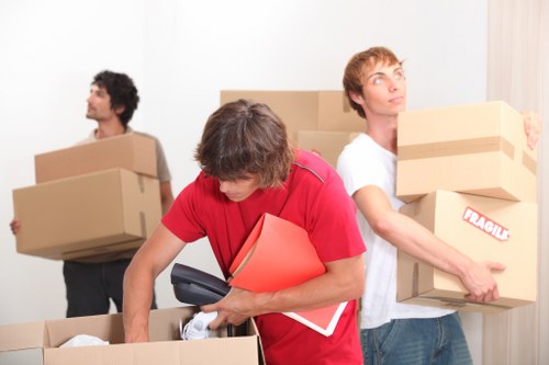 Office relocation in Westend with packed equipment and furniture