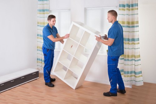 Unloading boxes into a new flat during Westend removals