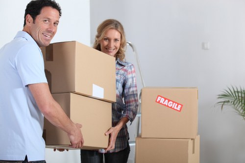 Packing boxes and household items for removals