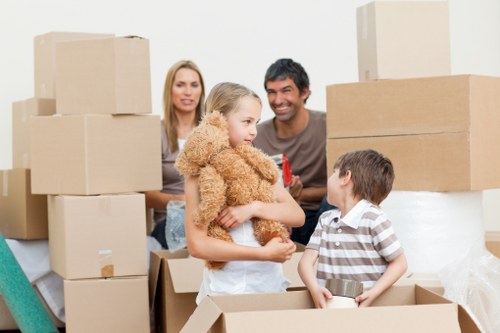 Mover wearing PPE while handling boxes and furniture during loading
